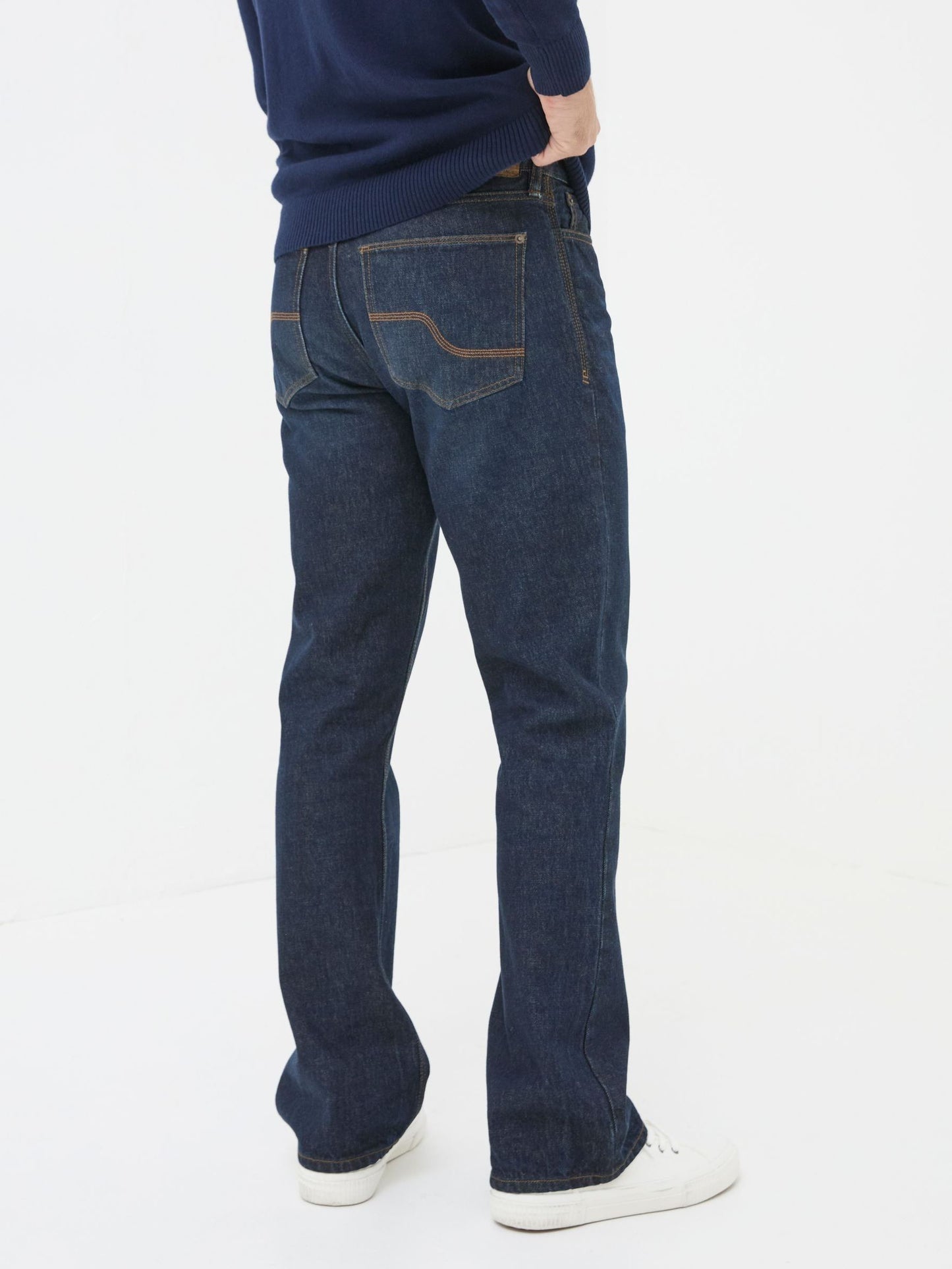 Solexee Vintage Navy Casual Bootcut Jeans