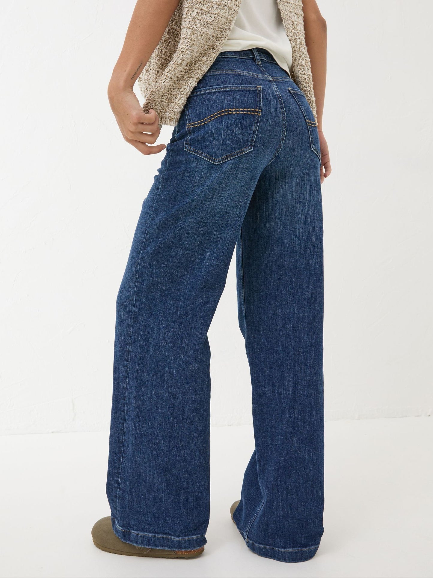 Solexee Casual Welling Blue Wide Leg Jeans