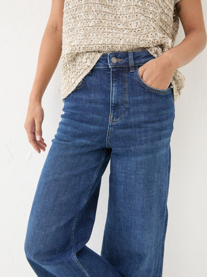 Solexee Casual Welling Blue Wide Leg Jeans
